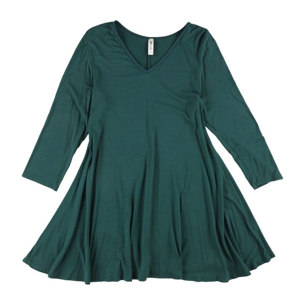 24seven Womens Plus Size 3/4 Sleeve V-Neck Tunic Blouse, NWT